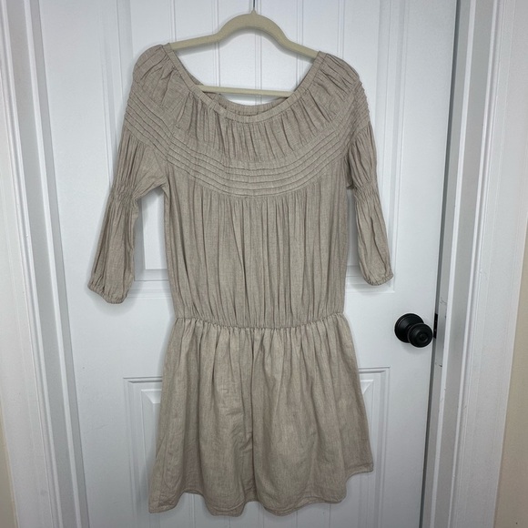 Dresses & Skirts - Beige Pleated Dress